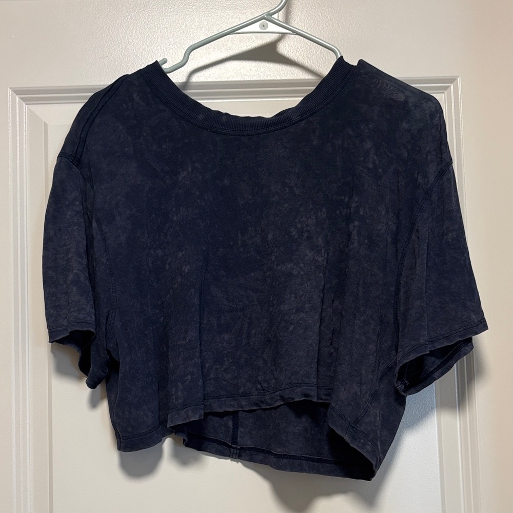 Lululemon Washed Navy Crop Tee